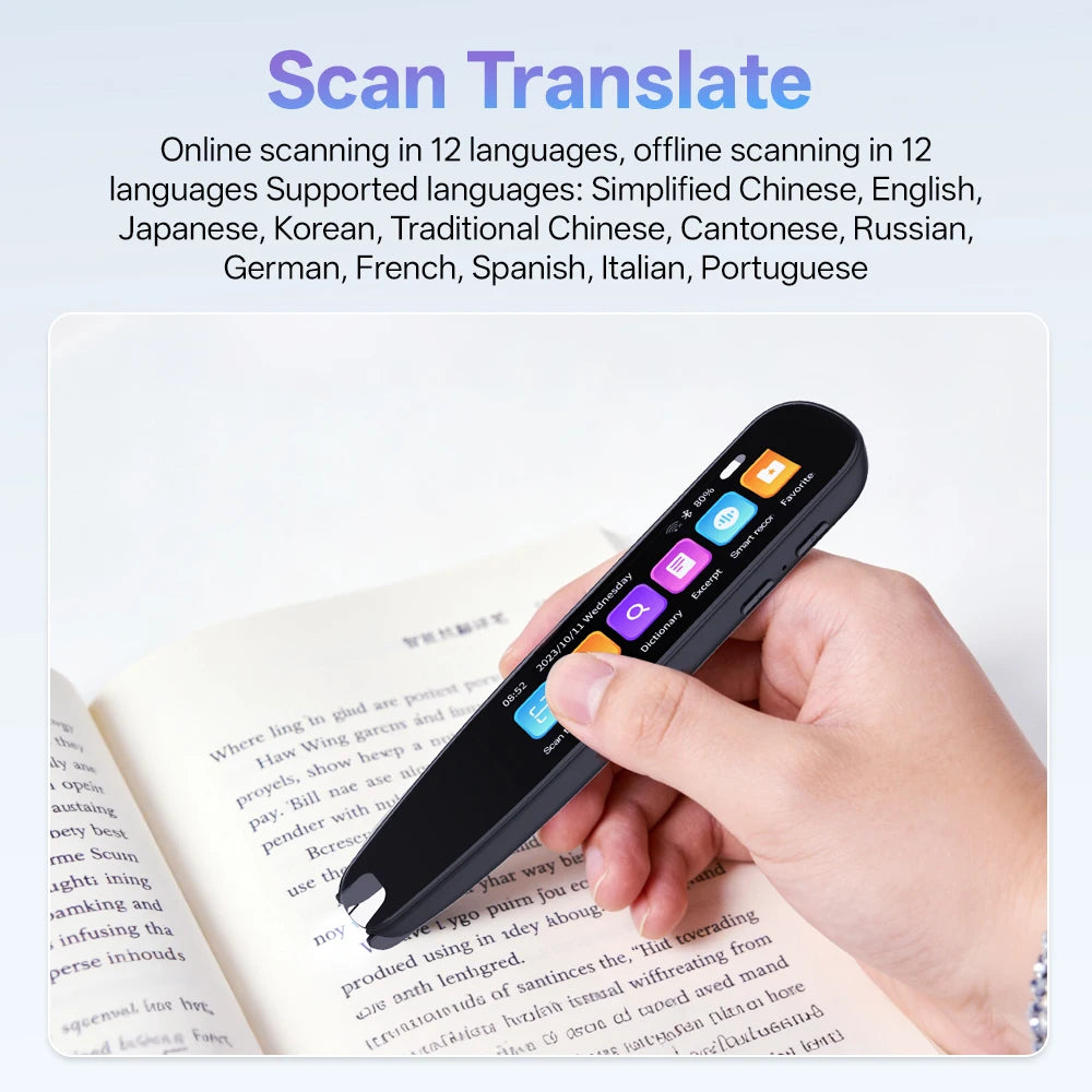 Kostenloser KI-Scan-Übersetzer-Stift für 12 Sprachen
